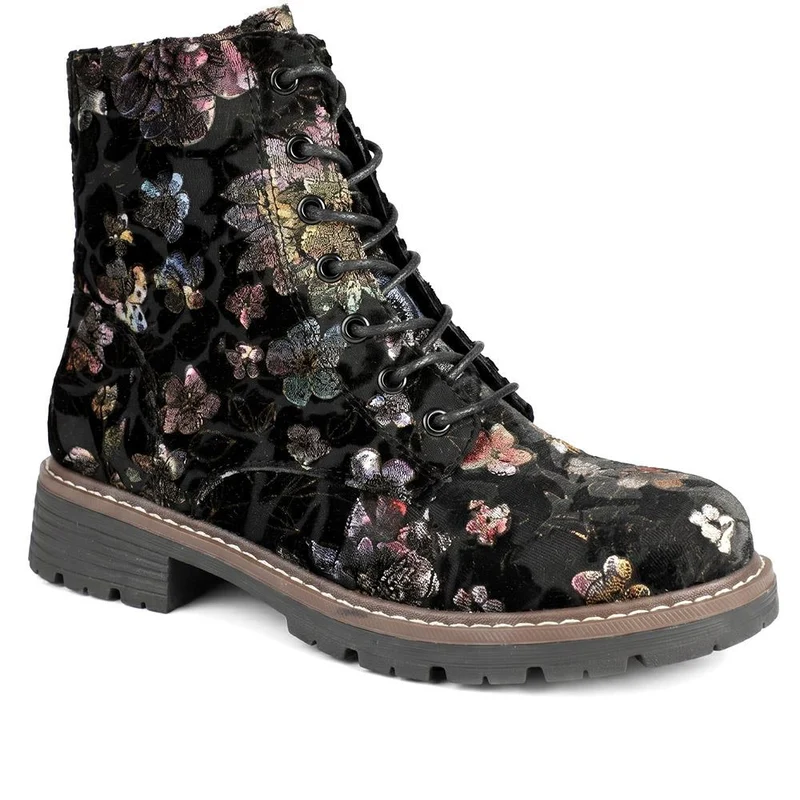 Lace Up Ankle Boots With Warm Lining - WBINS44000 / 329 764