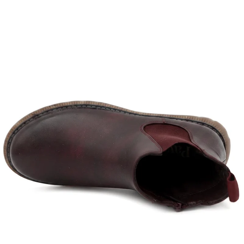 Slip On Chelsea Boots W/ Side Zip - LECHE44011 / 329 750 - Burgundy