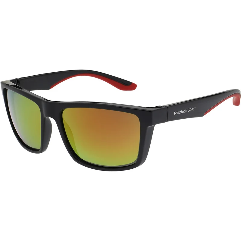 Reebok RBK5032001 Herren-Sonnenbrille mit Spiegeln | Schwarz/Rot