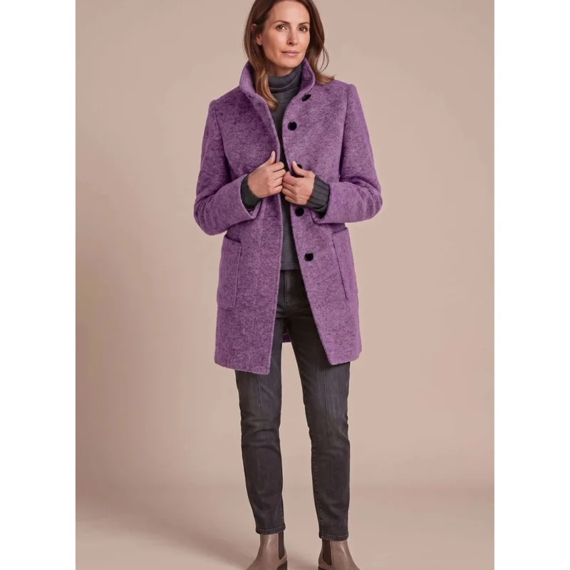 Ariane | Damen Winterjacke mit Stehkragen, Knöpfen und Taschen