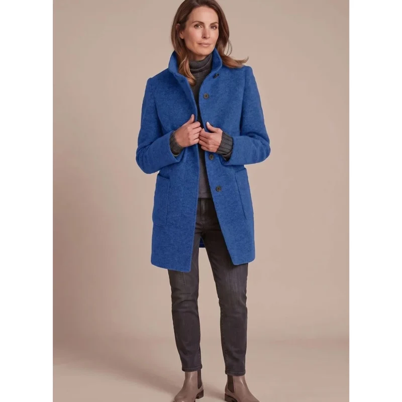 Ariane | Damen Winterjacke mit Stehkragen, Knöpfen und Taschen
