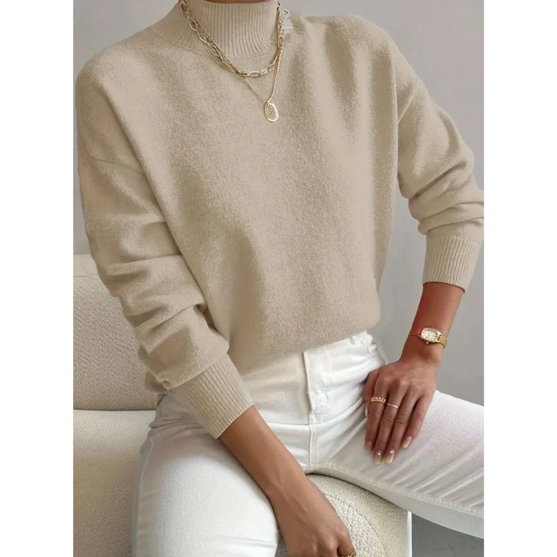 Jolina | Damen Rollkragenpullover mit Langarm und Bündchen