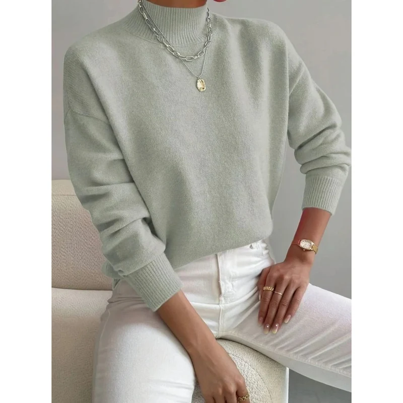 Jolina | Damen Rollkragenpullover mit Langarm und Bündchen