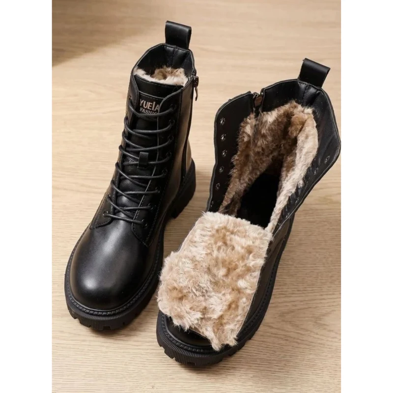 Madita | Damen Schwarze Orthopädische Stiefeletten mit Reißverschluss und Fütterung