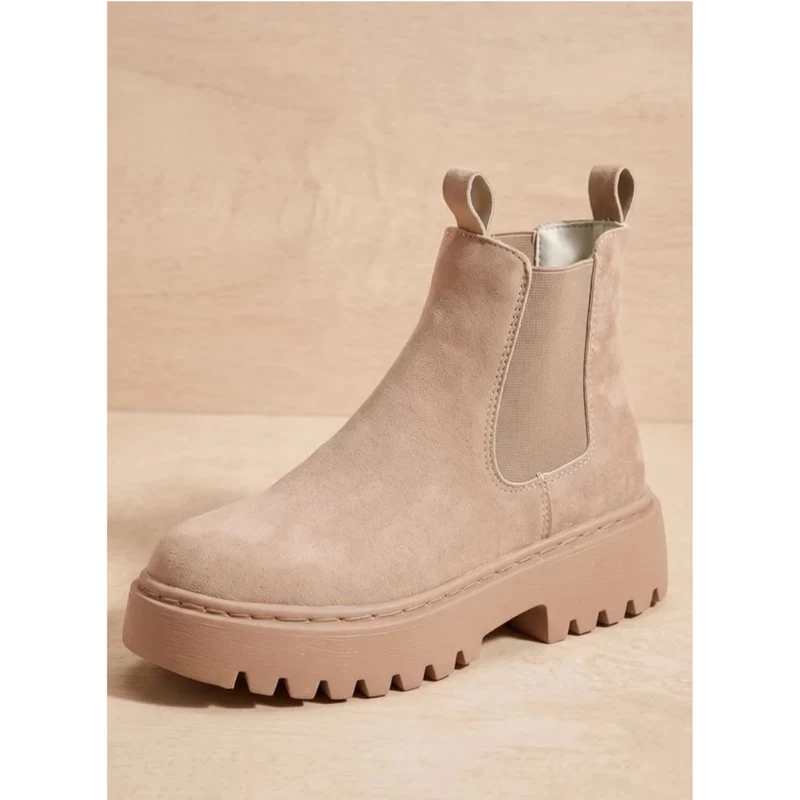 Caren | Damen Orthopädische Stiefeletten mit Plateau und elastischem Einsatz