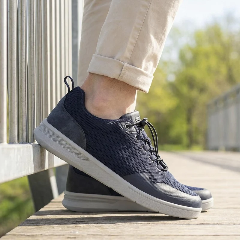 Bungee-Laced Memory Foam Shoes - BOJIE41027 / 327 404 - Navy