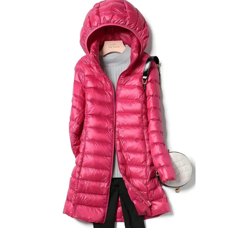 Felina | Damen Steppjacke mit Kapuze, Reißverschluss und langem Design