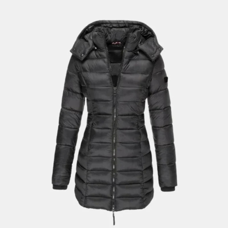 Manuela | Damen Steppjacke mit Kapuze, Reißverschluss und Schmalem Schnitt