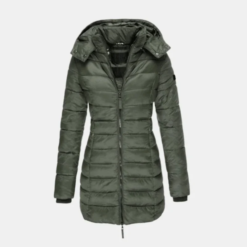 Manuela | Damen Steppjacke mit Kapuze, Reißverschluss und Schmalem Schnitt