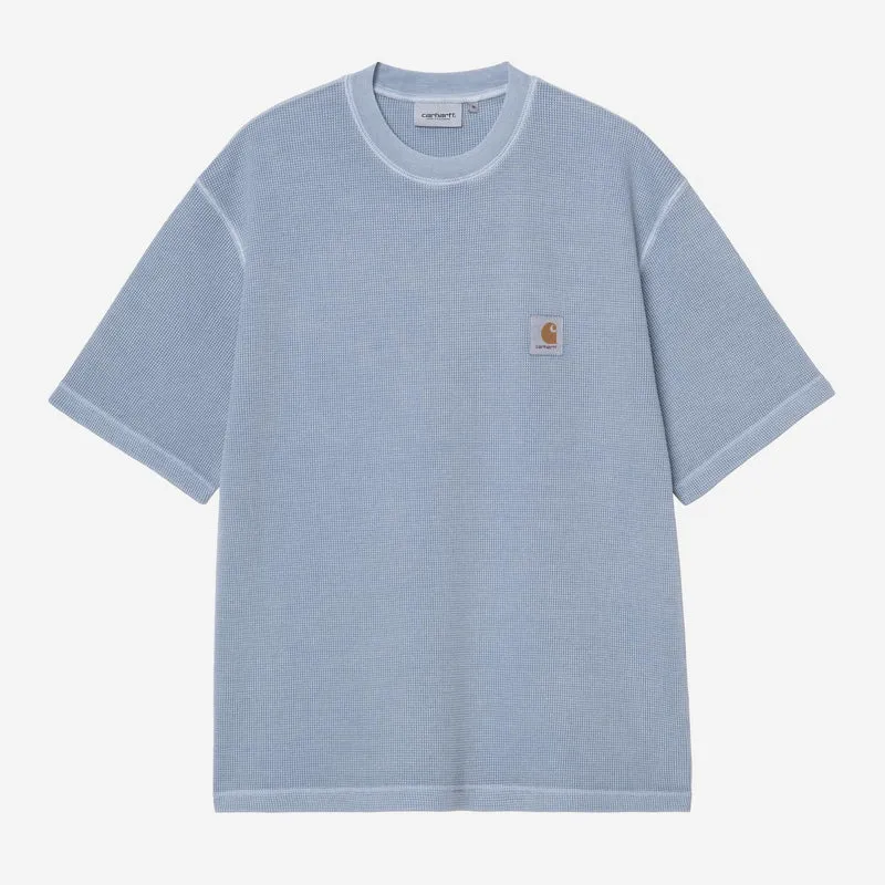 Carhartt WIP Nelson Waffel-T-Shirt für Herren | Hellblau, stückgefärbt