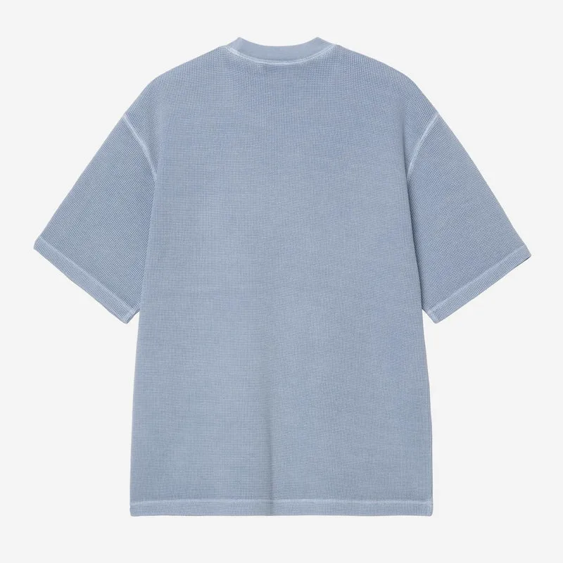 Carhartt WIP Nelson Waffel-T-Shirt für Herren | Hellblau, stückgefärbt