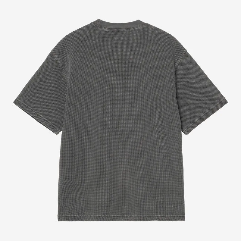 Carhartt WIP Nelson Waffel-T-Shirt für Herren | Schwarz, stückgefärbt