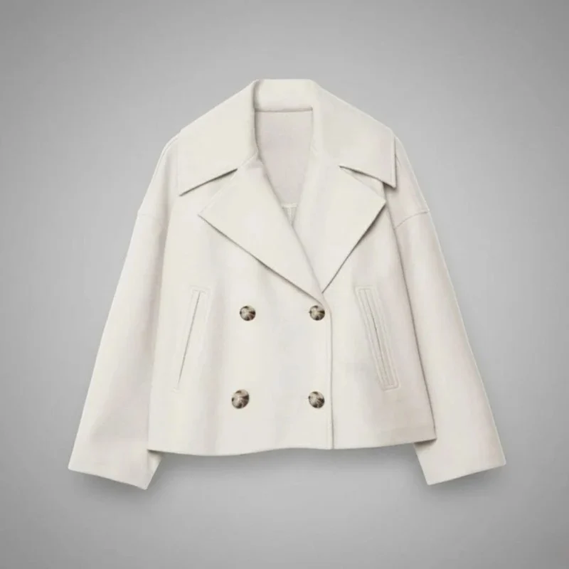 Simone | Damen Winterjacke Mit Knöpfen, Kragen Und Langarm Design