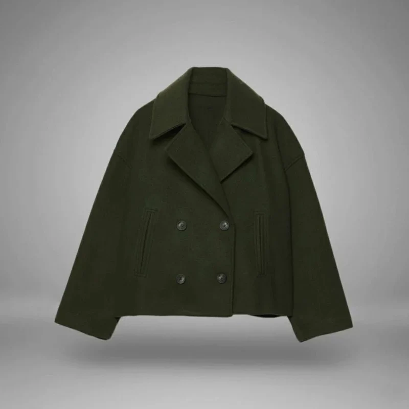 Simone | Damen Winterjacke Mit Knöpfen, Kragen Und Langarm Design