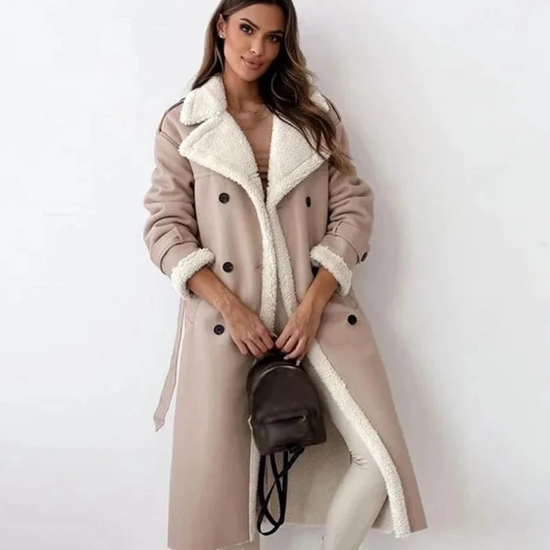Svenja | Damen Winterjacke Mit Groß Kragen, Knöpfen Und Langem Schnitt