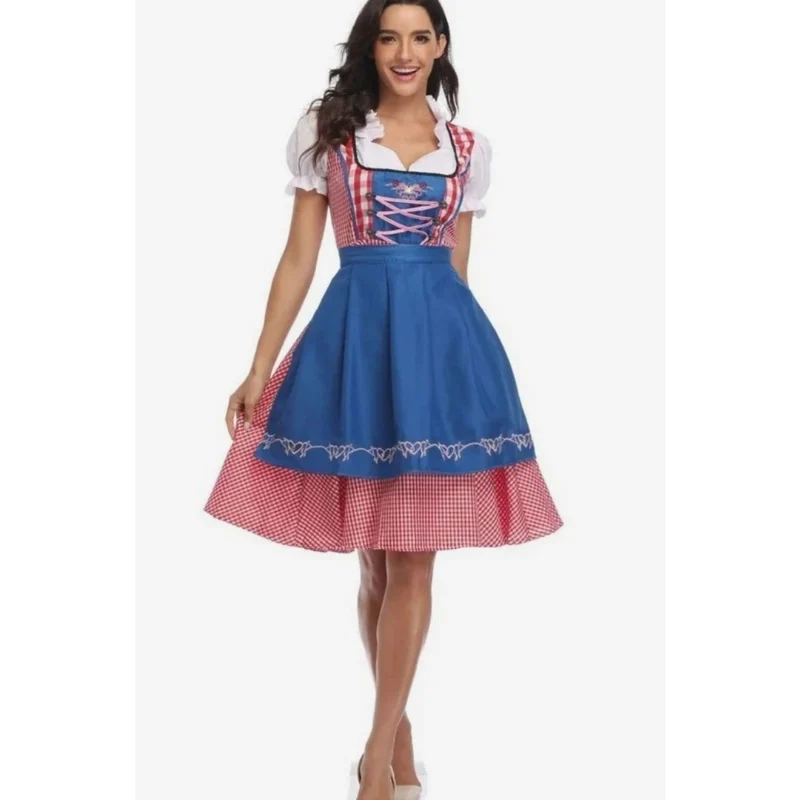 Anastasia | Damen Oktoberfest Trachtenkleid Mit Besonderem Schulter Stil Und Rock Verzierung