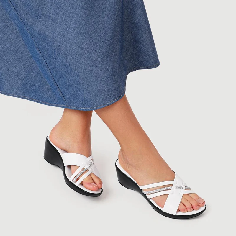 Wedge-Heeled Mules - NUOV41002 / 327 461 - White