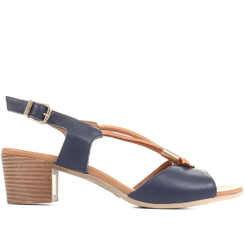 Leather Slingback Sandal - BELMETIN2305 / 307 897 - Navy Tan