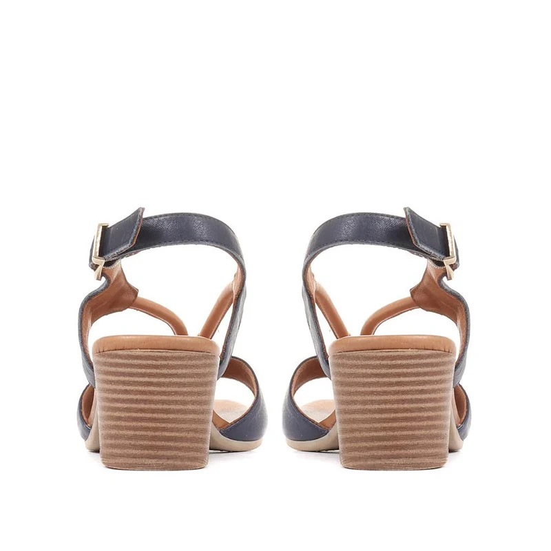 Leather Slingback Sandal - BELMETIN2305 / 307 897 - Navy Tan