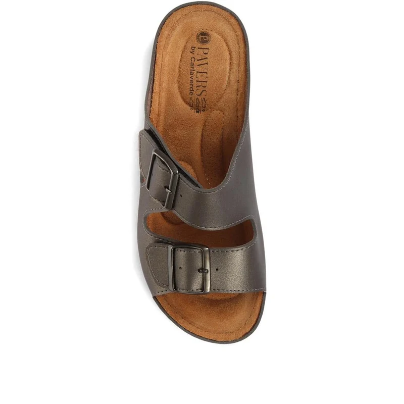 Adjustable Mule Sandals - SERAY33003 / 319 953 - Pewter