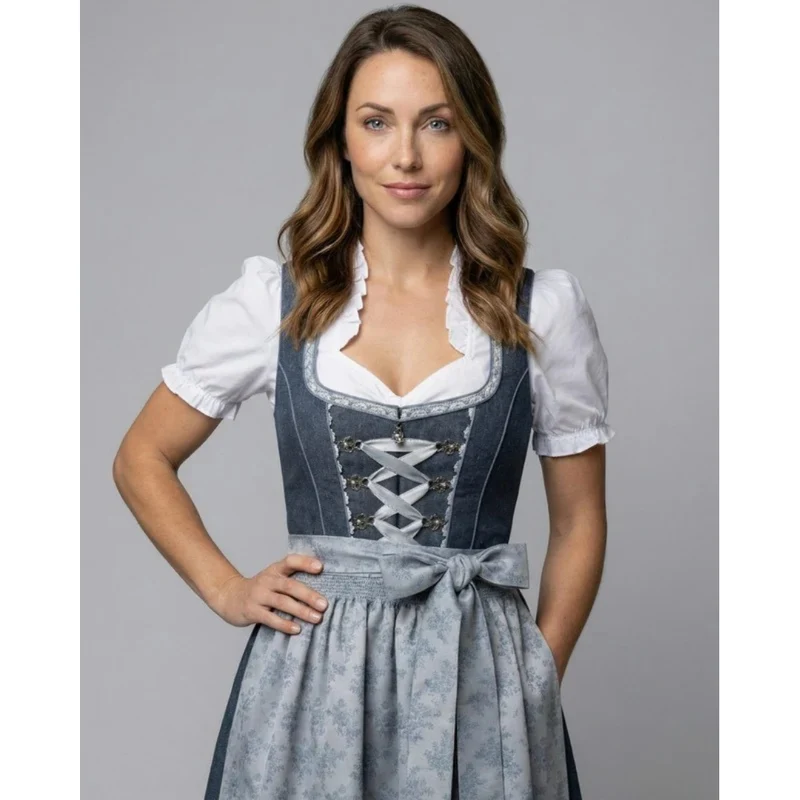 Wilma | Damen Oktoberfest Dirndl Mit Verzierung Und Schleifen Akzent