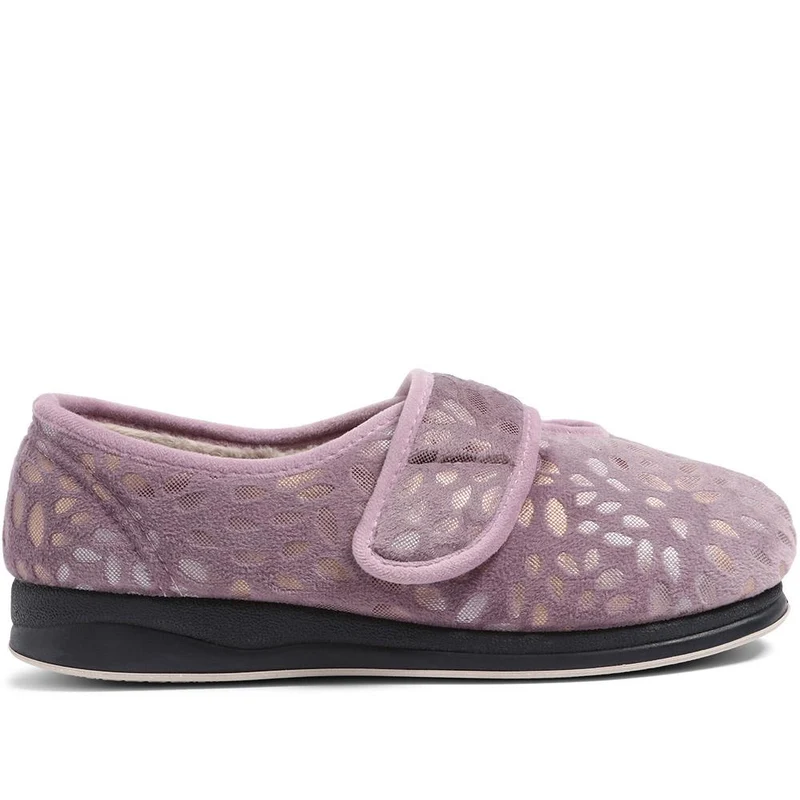 Extra-Wide Fit Slippers - AMINA / 323 506 - Lilac