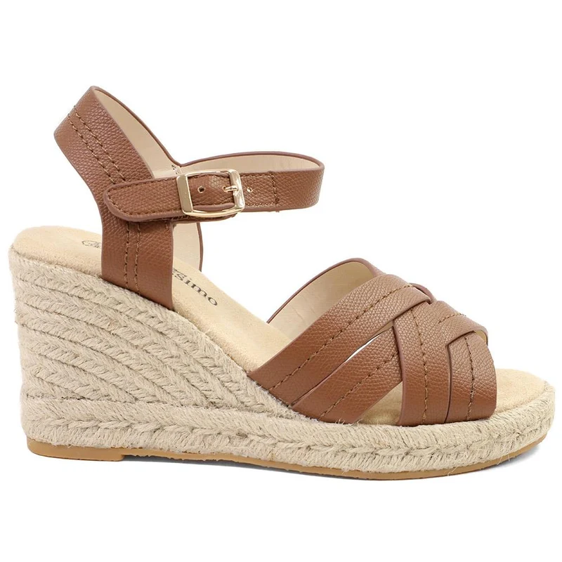 Bellissimo Memory Foam Wedged Espadrilles - BELWBINS43081 / 329 351 - Tan