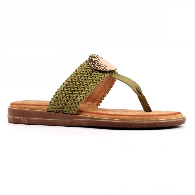Lunar Fiona Fashion Damen-Sandalen zum Hineinschlüpfen | Khaki
