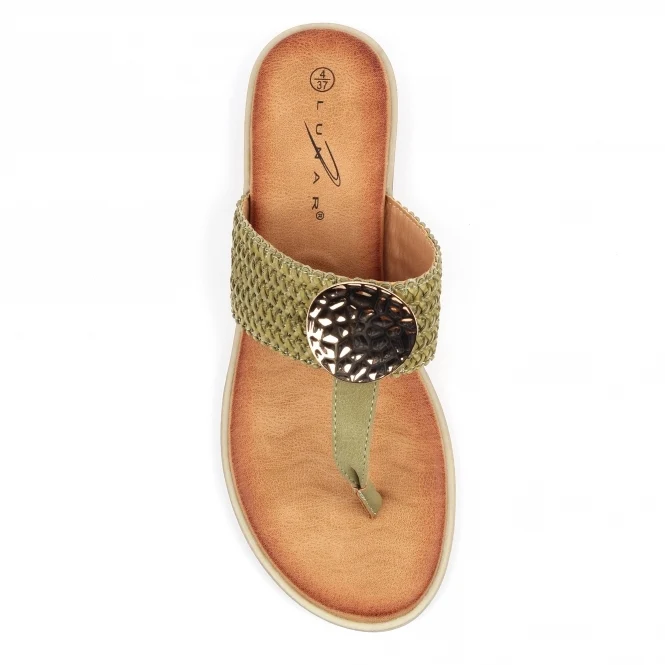 Lunar Fiona Fashion Damen-Sandalen zum Hineinschlüpfen | Khaki