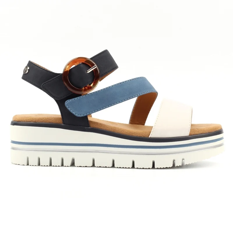 Lunar Issy Fashion Damen-Keilsandalen zum Hineinschlüpfen | Marineblau