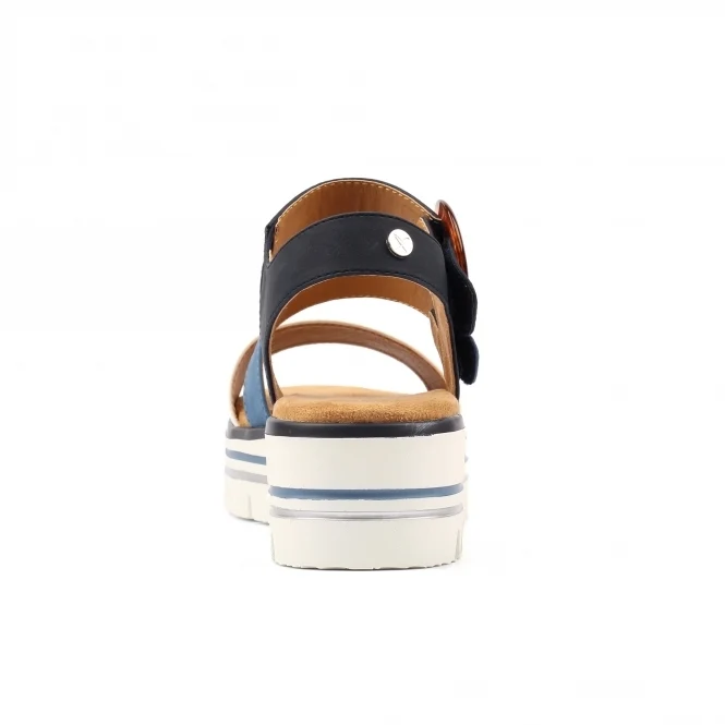 Lunar Issy Fashion Damen-Keilsandalen zum Hineinschlüpfen | Marineblau