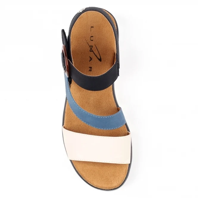 Lunar Issy Fashion Damen-Keilsandalen zum Hineinschlüpfen | Marineblau