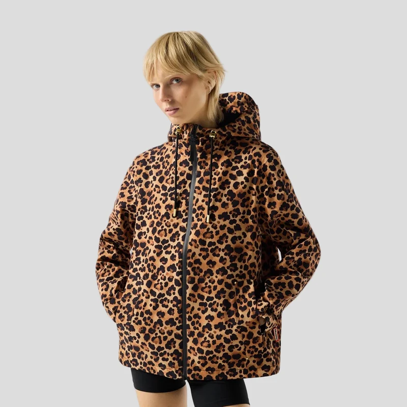 Hunter Originale wasserdichte Damenjacke mit Leopardenmuster |