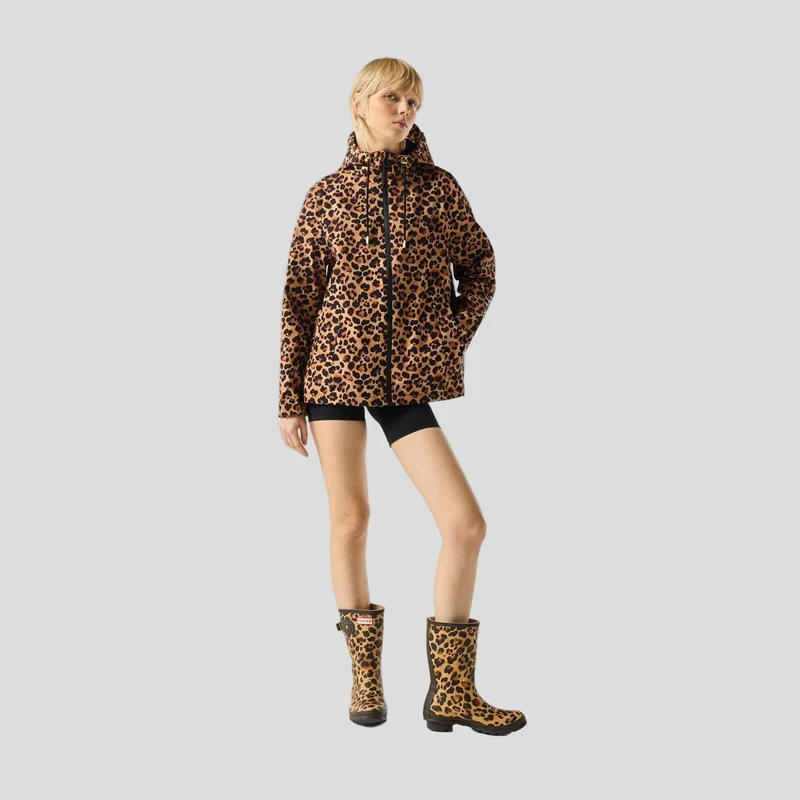 Hunter Originale wasserdichte Damenjacke mit Leopardenmuster |