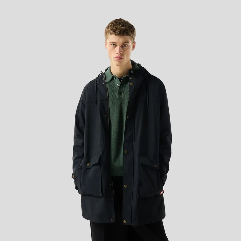 Hunter Leichte, wasserdichte Herren-Parkajacke | Schwarz