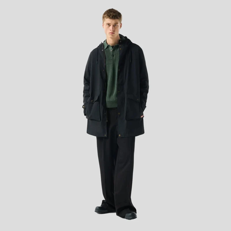 Hunter Leichte, wasserdichte Herren-Parkajacke | Schwarz
