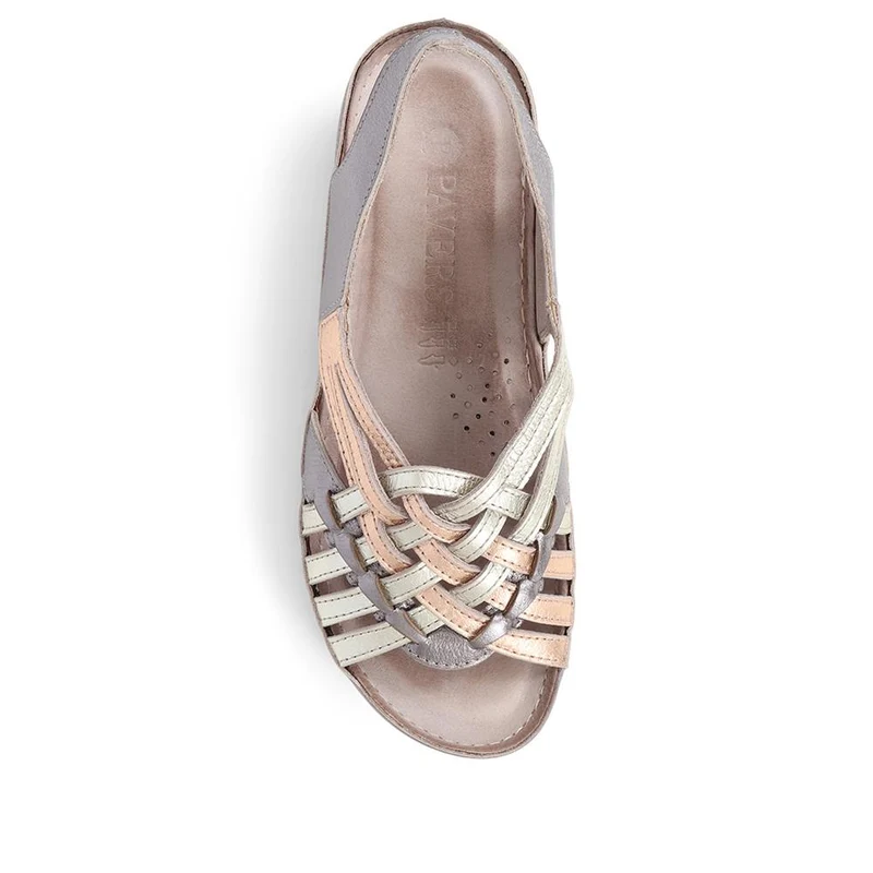 Soft Leather Slip-On Sandals - KARY39009 / 325 512 - Metallic Multi