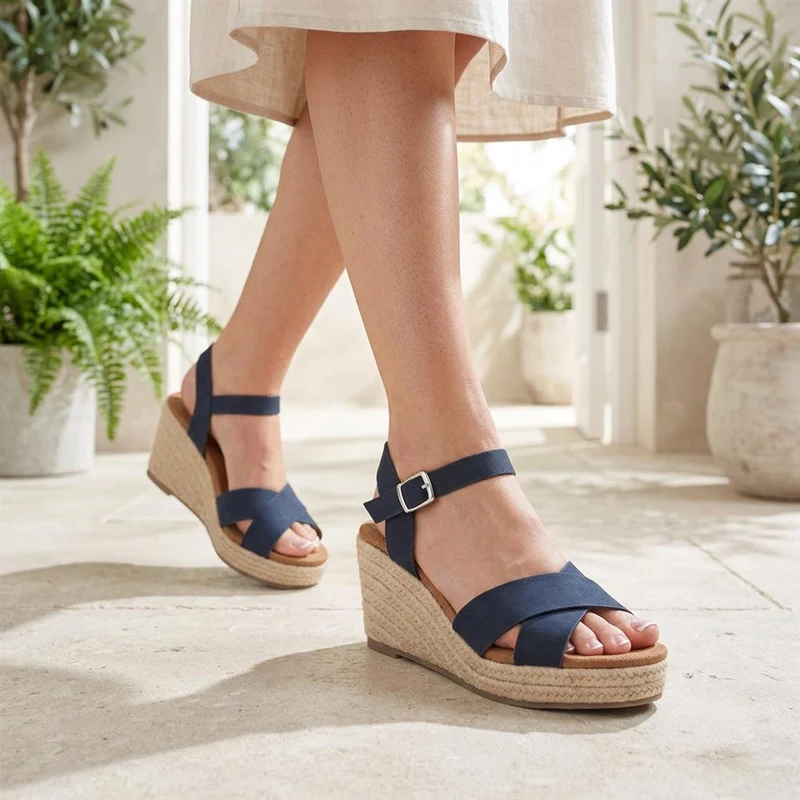 Lightweight Wedge Espadrilles - WBINS37095 / 323 624 - Navy