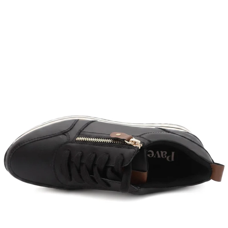 Zip-Up Laced Trainers - WBINS39070 / 325 159 - Black