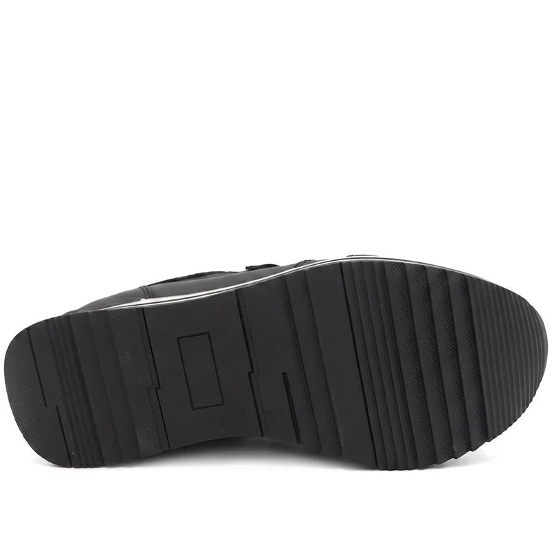 Zip-Up Laced Trainers - WBINS39070 / 325 159 - Black