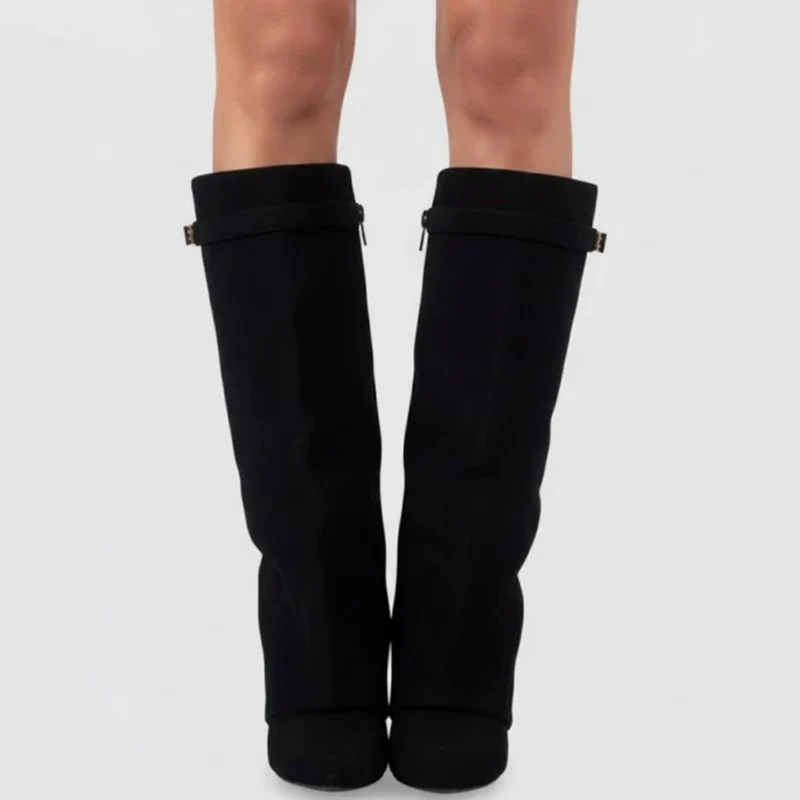 Melinda | Damen Overknee Stiefel Mit Schnalle Und Spitze