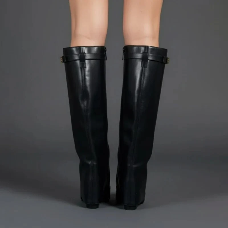 Melinda | Damen Overknee Stiefel Mit Schnalle Und Spitze
