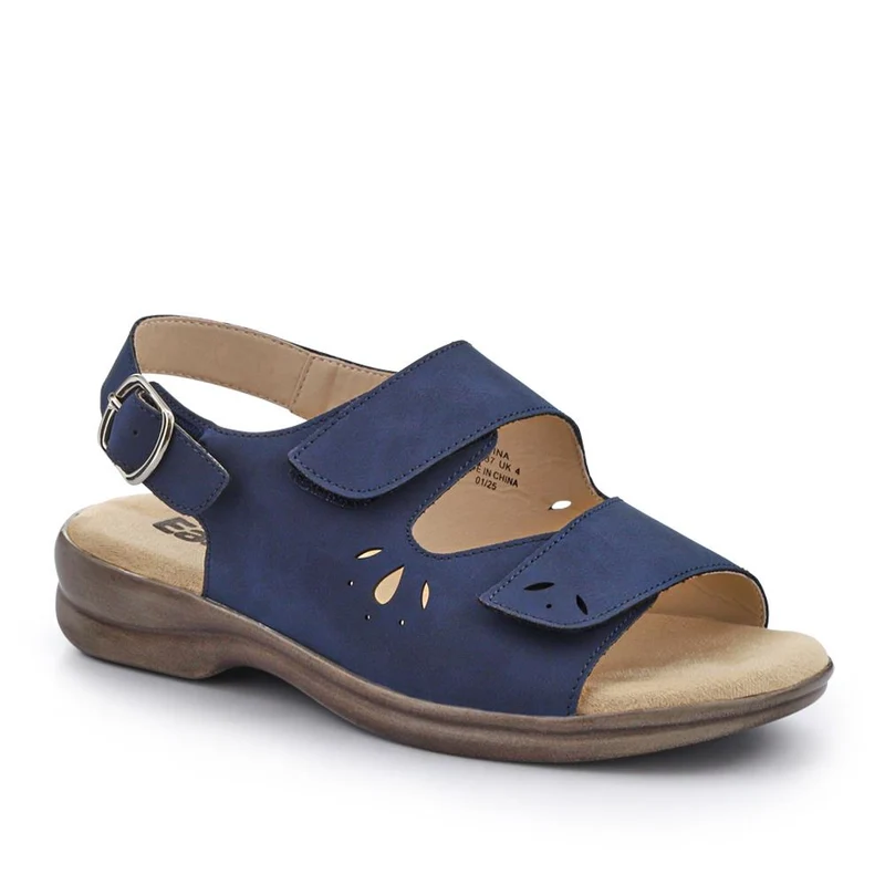 Extra-Wide Fit Adjustable Slingback Sandals - DIVINA / 321 458 - Navy
