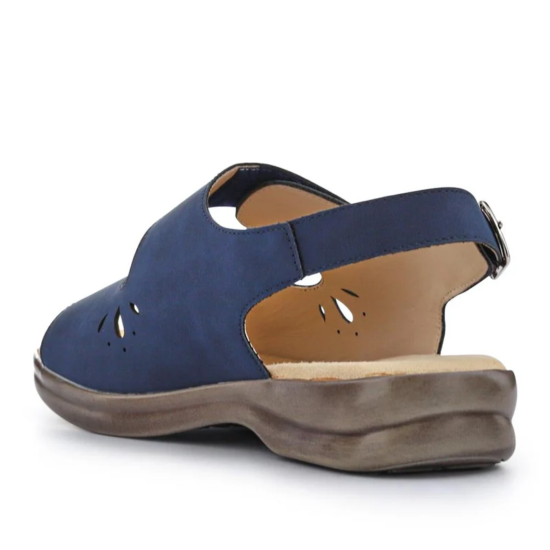 Extra-Wide Fit Adjustable Slingback Sandals - DIVINA / 321 458 - Navy