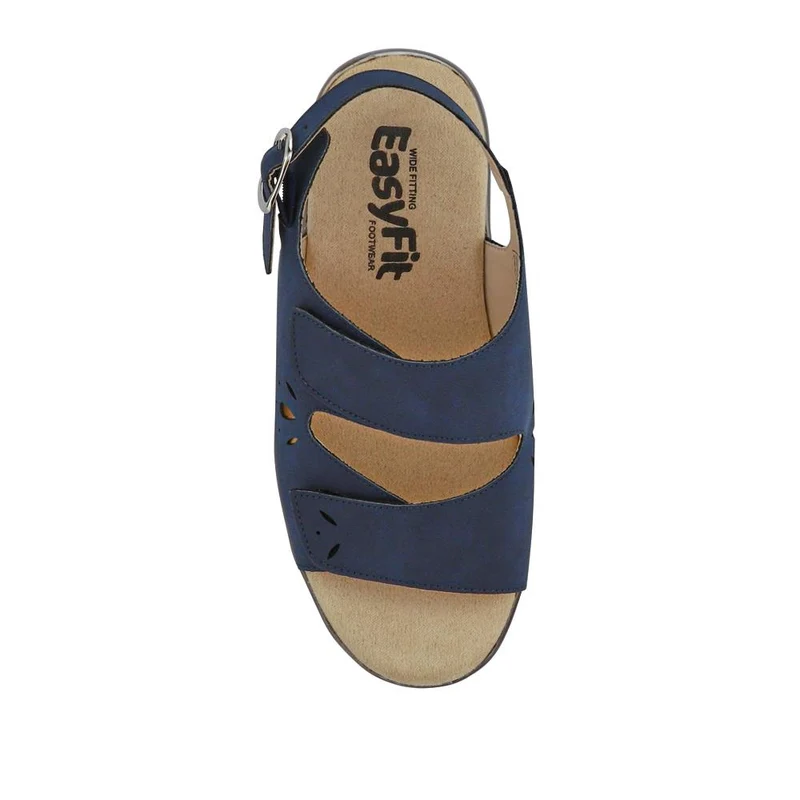 Extra-Wide Fit Adjustable Slingback Sandals - DIVINA / 321 458 - Navy