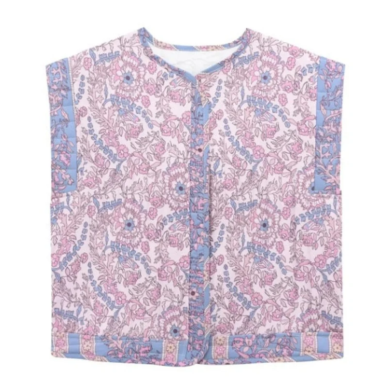 Isla | Damen Blumen Weste Mit Muster Und Komfort Design