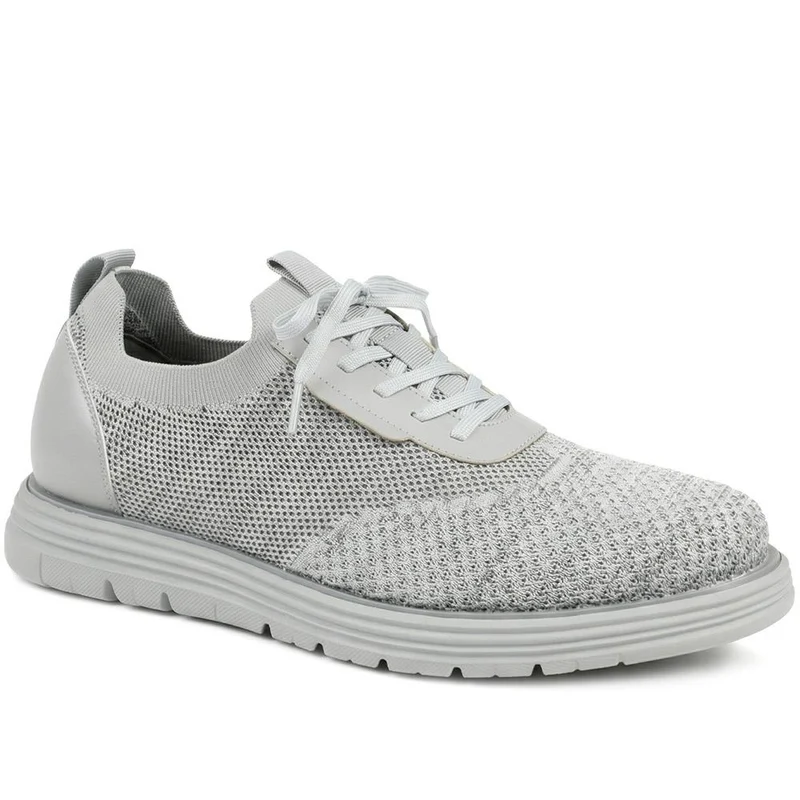 Knitted-Upper Lace-Up Shoes - XINGH41000 / 327 533 - Grey