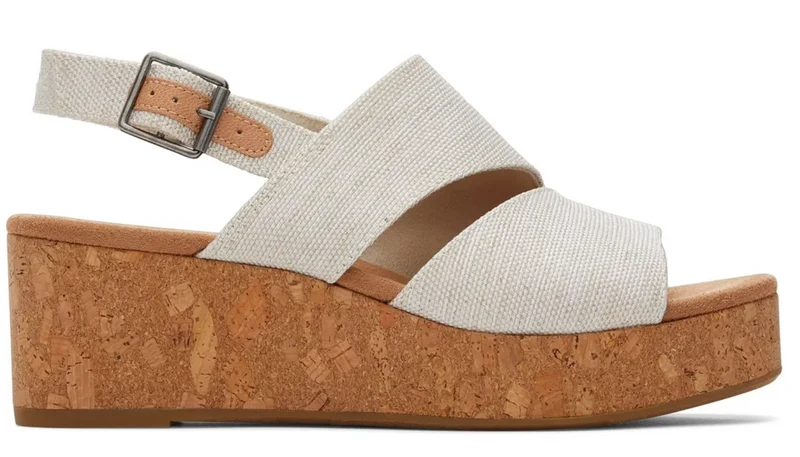 TOMS Claudine Keilsandalen für Damen – Naturmetallic
