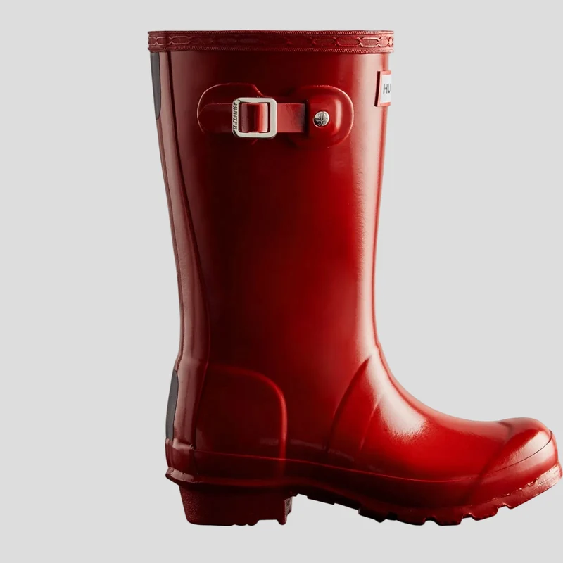 Hunter Kids Junior Originals Gloss Boot | Militärrot