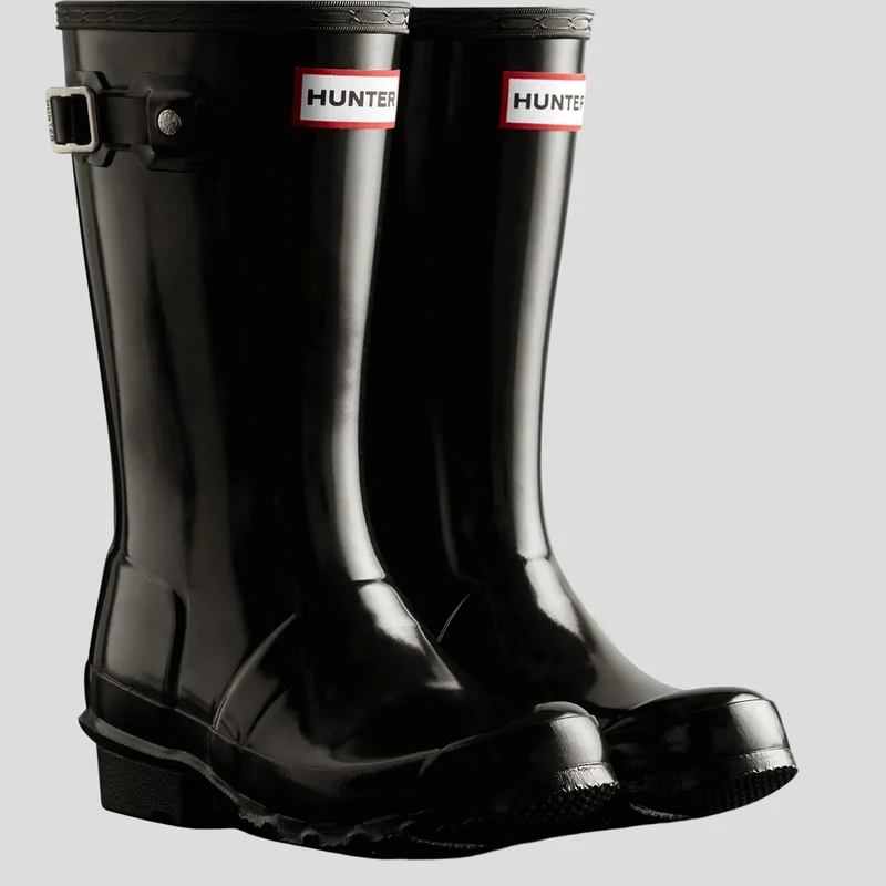 Hunter Kids Junior Originals Gloss Boot | Schwarz